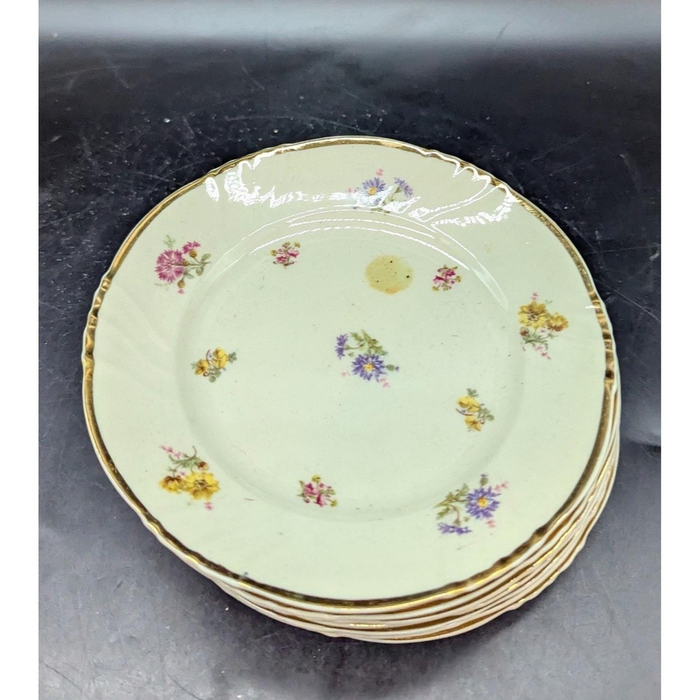 Set/7 Vintage Arabia Of Finland Rosita Bread Butter Plate Flower Floral 6.5"
